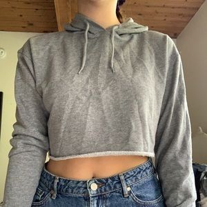 Grey crop hoodie